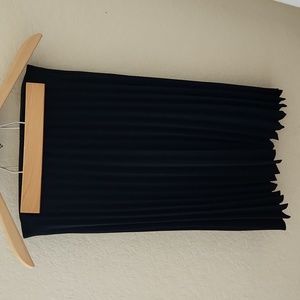 Everlane Black Crepe Pleated Skirt